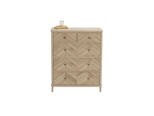 Young Flapper Chest of Drawers in Whitewashed Oak Large
