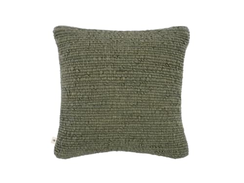 Knitty Wool Cushion 43 x 43 cm in Green