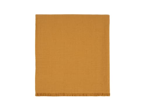 Nuzzler Merino Wool Blanket 170 x 180 cm in Ochre