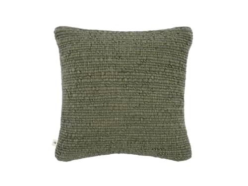 Knitty Wool Cushion 43 x 43 cm in Green
