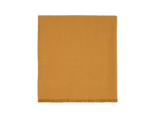 Nuzzler Merino Wool Blanket 170 x 180 cm in Ochre