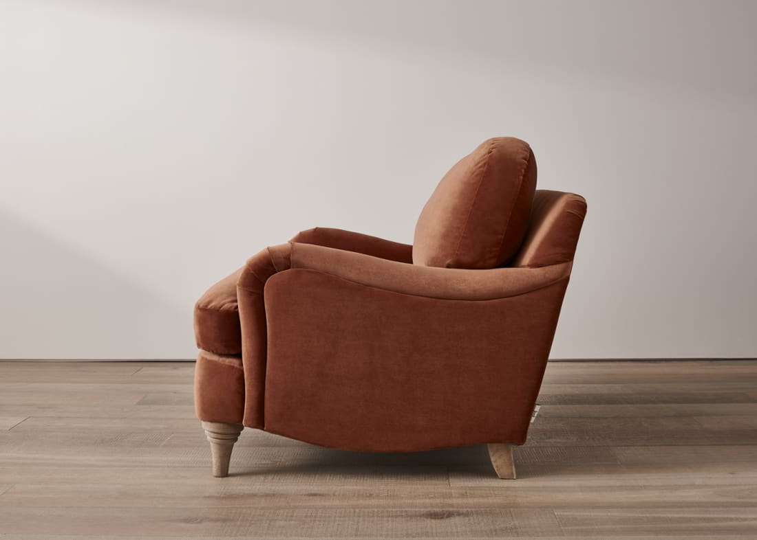 Jonesy Love Seat Made in Blighty Deep Seated Upholstered Chair Loaf