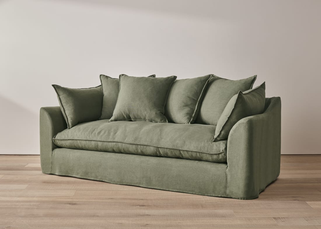 Sloafer Sofa Large in Pear Drop Clever Linen
