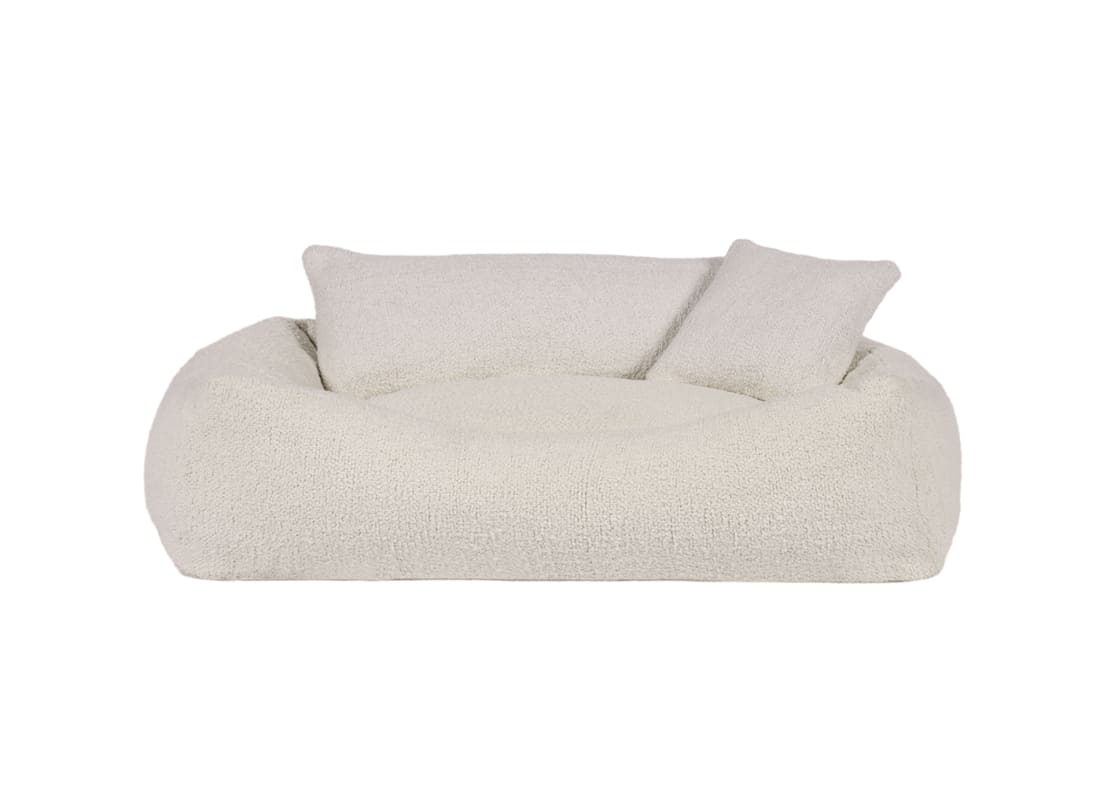 Woofins Medium Dog Bed in Chalk Boucle