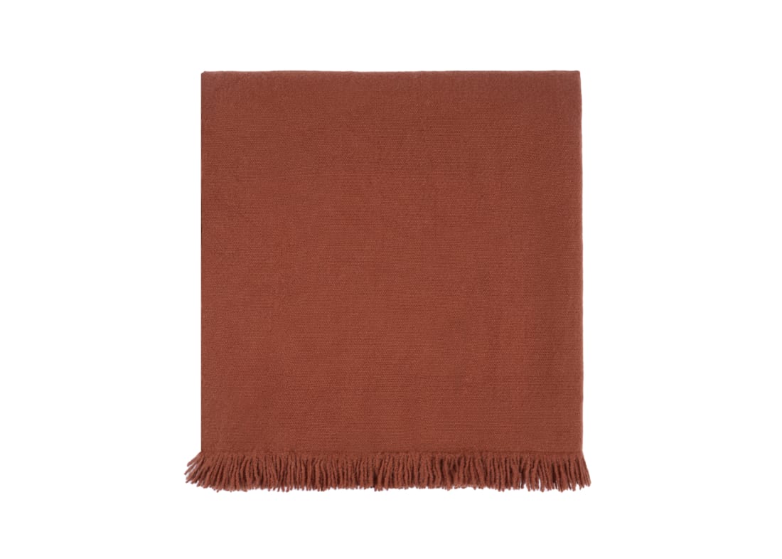 Nuzzler Merino Wool Blanket 170 x 180 cm in Terracotta