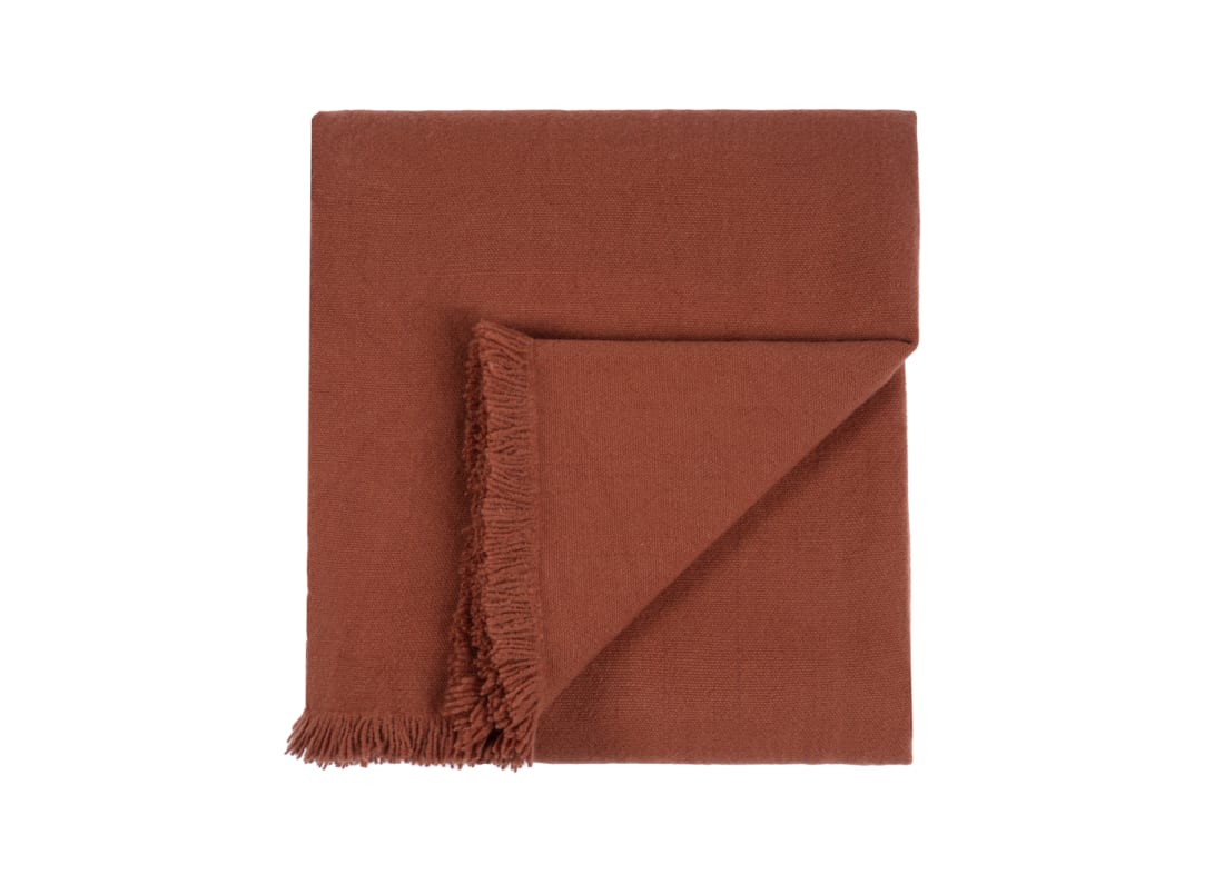 Nuzzler Merino Wool Blanket 170 x 180 cm in Terracotta