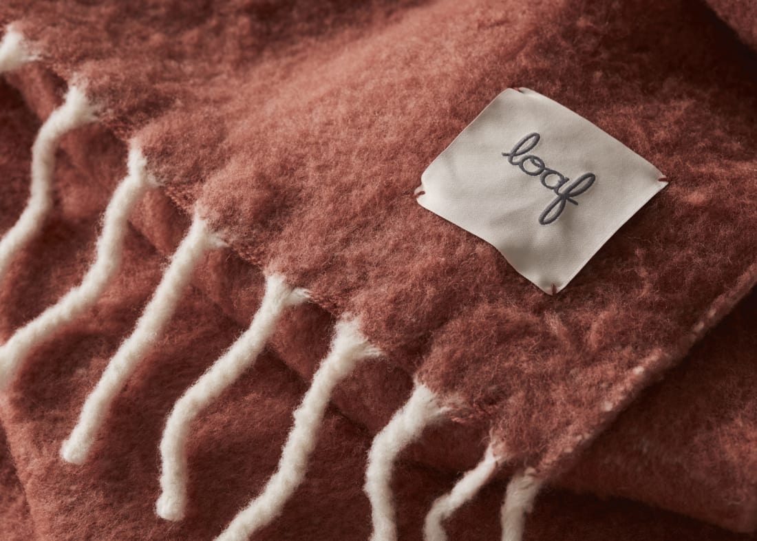Chunky Wool Blanket 170 x 180 cm in Terracotta