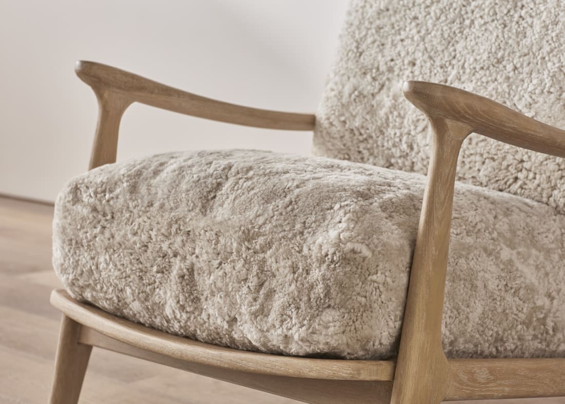 Shearer Squishbag Accent Chair in Whitewashed Oak