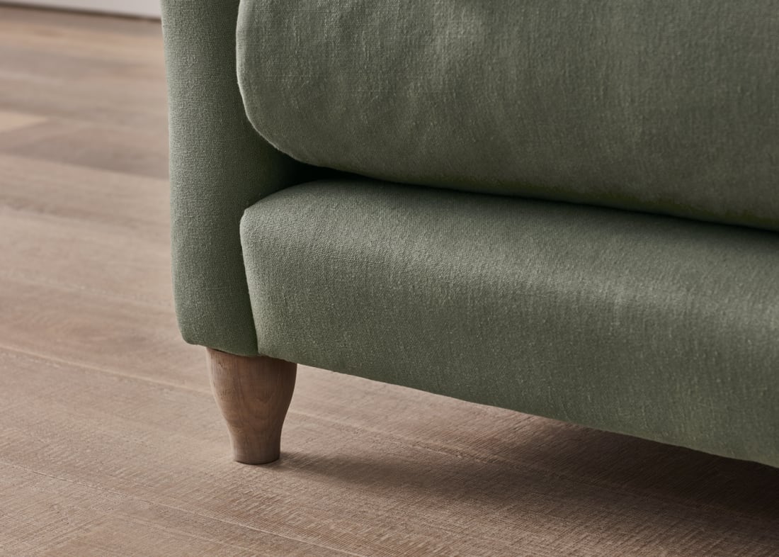 Brioche Sofa in Waxed Jacket Green Linen