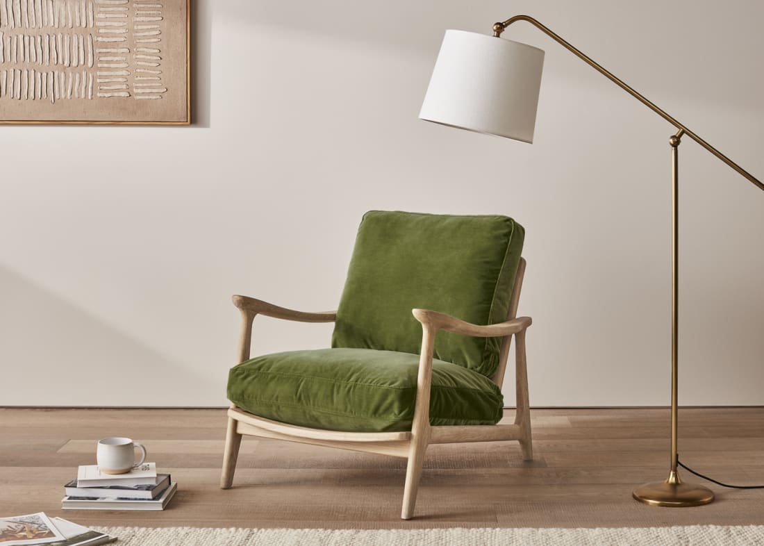 Squishbag Accent Chair Wooden Armchair with Cushion Loaf
