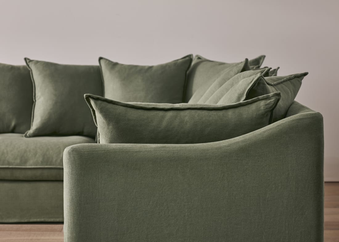 Sloafer Corner Sofa Laid back Corner Sofa with Removable Covers Loaf