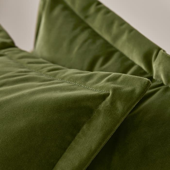 Wodge Corner Sofa in Grass Clippings Green Velvet