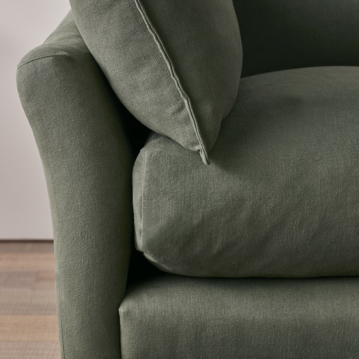 Brioche Sofa in Waxed Jacket Green Linen