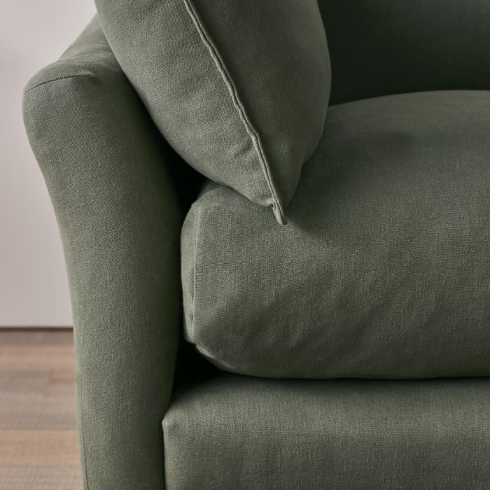 Brioche Sofa in Waxed Jacket Green Linen