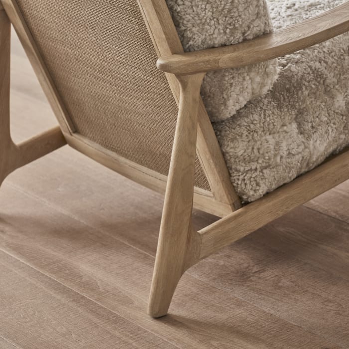 Shearer Squishbag Accent Chair in Whitewashed Oak