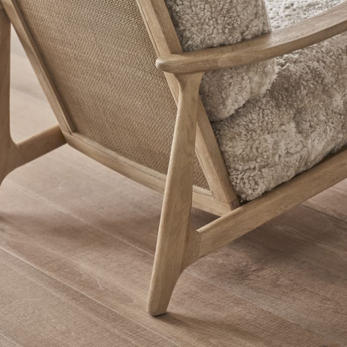 Shearer Squishbag Accent Chair in Whitewashed Oak