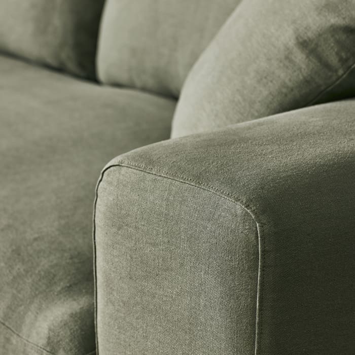 Big Easy Corner Sofa in Waxed Jacket Green Linen