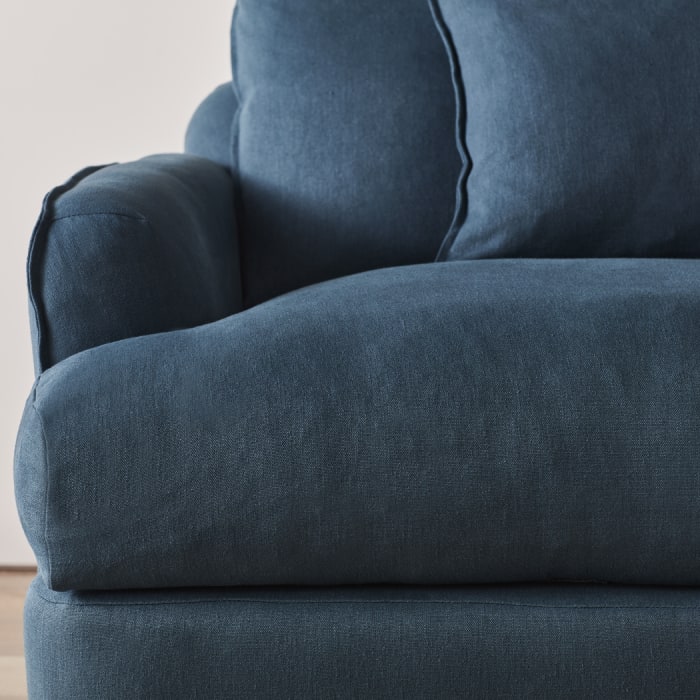 Smooch Corner Sofa in Hosepipe Teal Linen