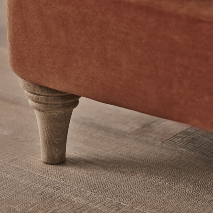 Jonesy Chaise Sofa in Broken Pot Orange Velvet