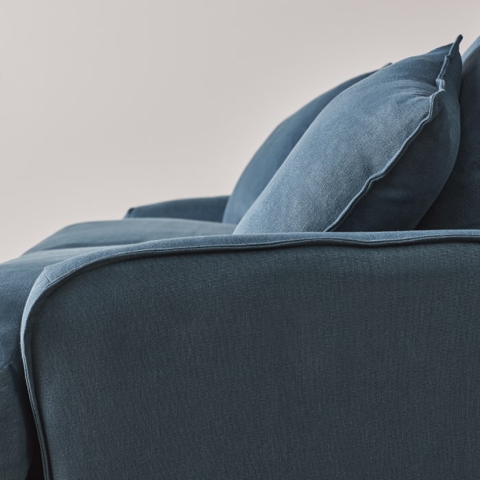 Smooch Sofa Bed in Hosepipe Teal Linen