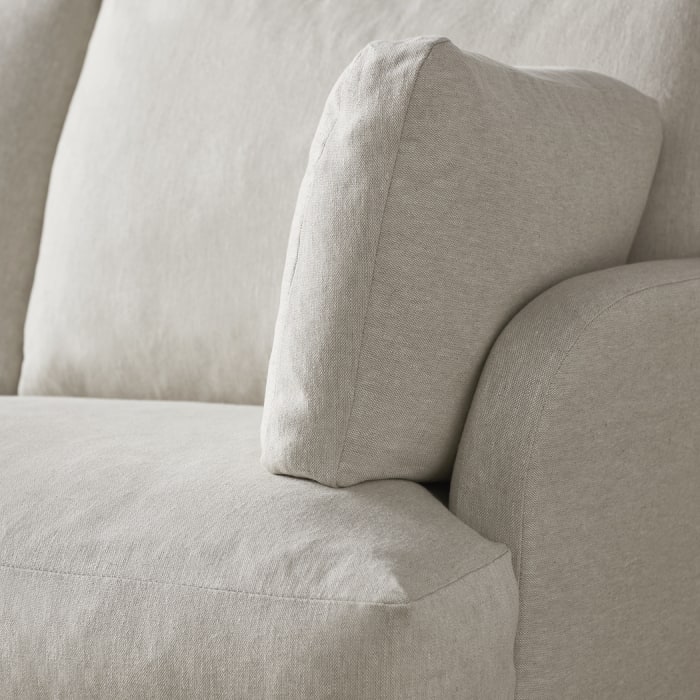 Smithy Chaise Sofa in Egg Box Beige Linen