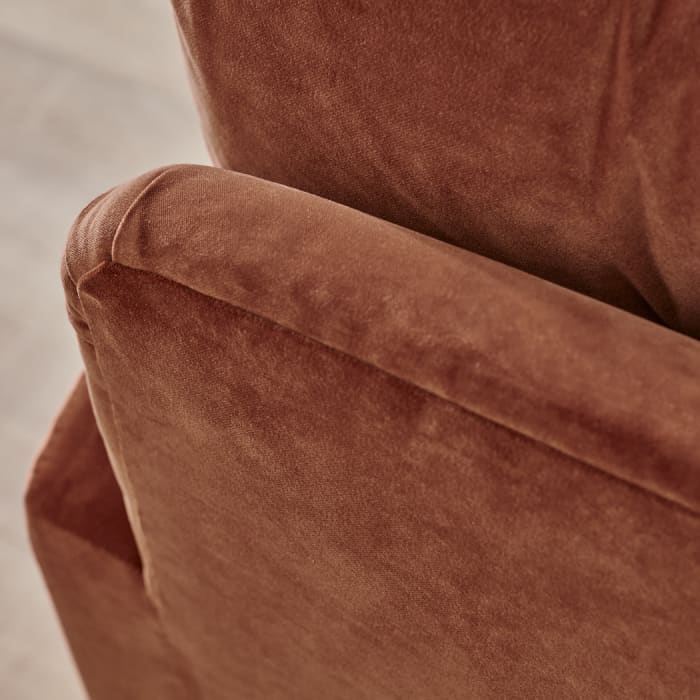 Sugar Bum Sofa in Broken Pot Orange Velvet
