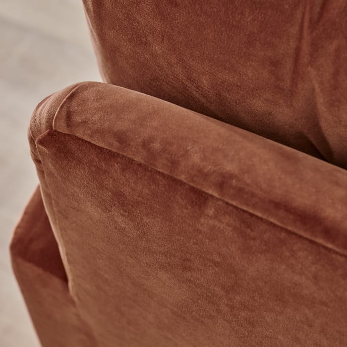 Sugarbum Corner Sofa in Broken Pot Orange Velvet