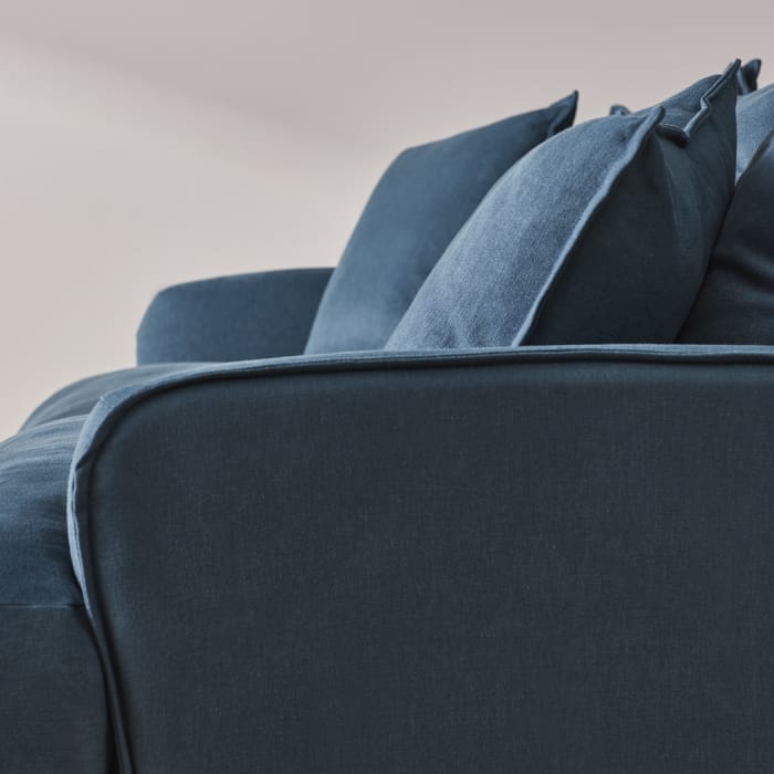 Smooch Sofa in Hosepipe Teal Linen