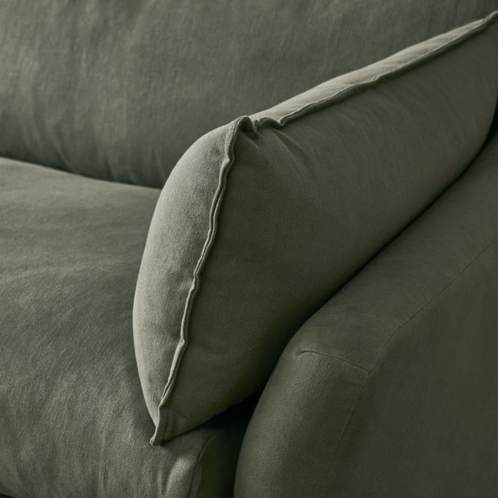 Brioche Sofa in Waxed Jacket Green Linen