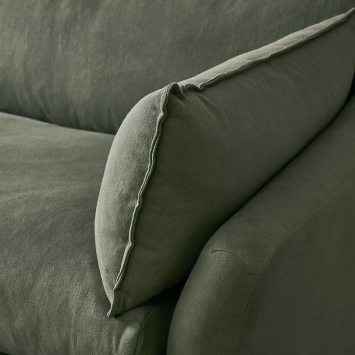 Brioche Sofa in Waxed Jacket Green Linen