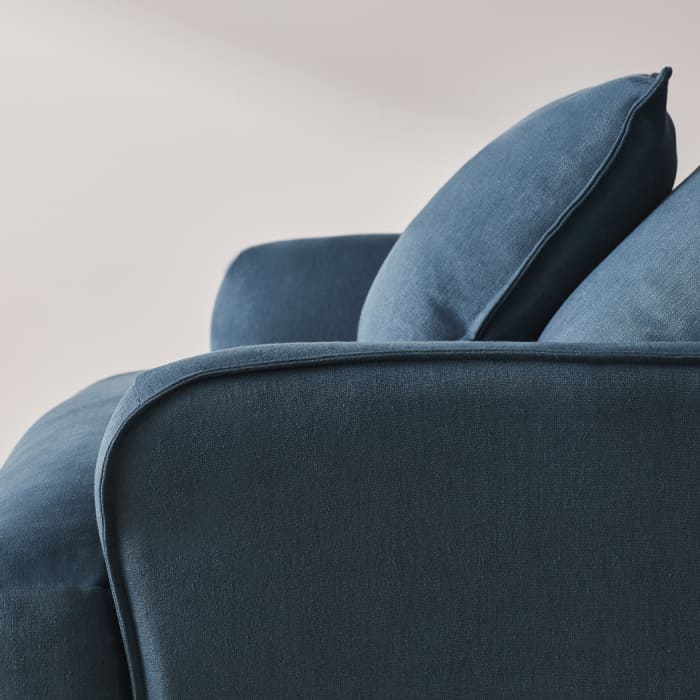 Smooch Love Seat in Hosepipe Teal Linen