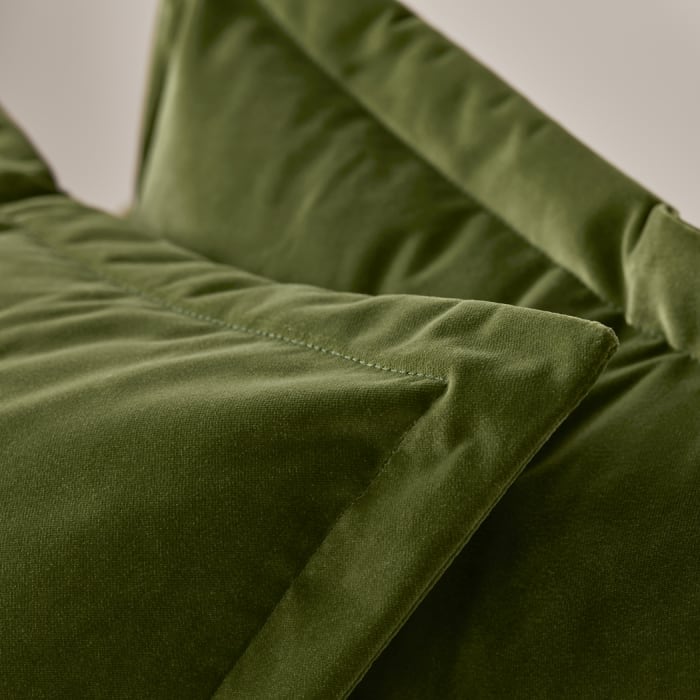 Wodge Modular Chaise Sofa in Grass Clippings Green Velvet