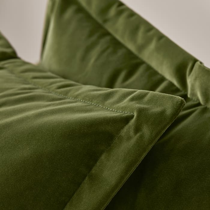 Wodge Modular Chaise Sofa in Grass Clippings Green Velvet