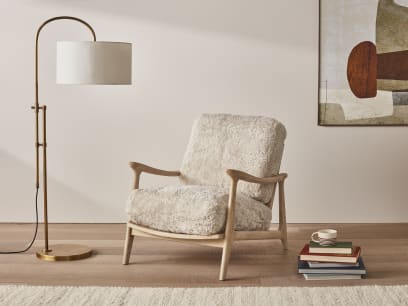 Shearer Squishbag Accent Chair in Whitewashed Oak