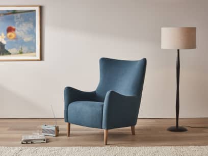 Clubbins Accent Chair in Hosepipe Teal Linen