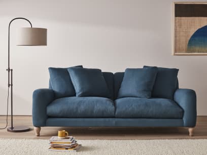 Bear Hug Sofa in Hosepipe Teal Linen