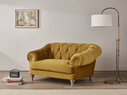 Bagsie Love Seat in an archived fabric