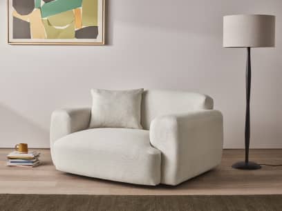 Squishblocks Love Seat in Egg Box Beige Linen