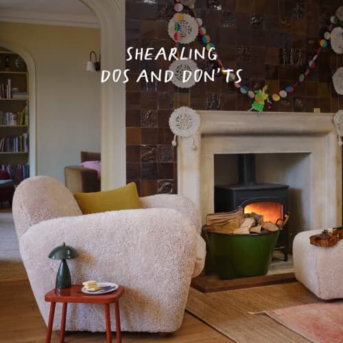 Shearling dos and don’ts. Save this post to avoid ending up with a Viking hunting lodge.

1. Don’t hire Conan the Barbarian as your interior designer. Unless the Viking hunting lodge look is what you’re after 😜

2. Do use it all year round. Natural wool fibres help regulate temperature, keeping you comfortable in summer and snug in winter.

3. Don’t put shearling furniture under a sun-facing window as direct sunlight can affect the colour over time and make it dry out.

4. Do pick one statement piece like an armchair. A little does a lot when it comes to shearling.

5. Watch out for bleached shearling. It’ll be yellow in no time. 100% natural unbleached sheepskin only. 

6. Do pair it with dark wood furniture and a jute rug for a lovely, rich contrast of colour and texture.

Shearling furniture, statement armchair, interior styling tips, home styling ideas, living room inspiration, natural textures, furniture care tips, cosy interiors, danish inspired design, New Zealand shearling