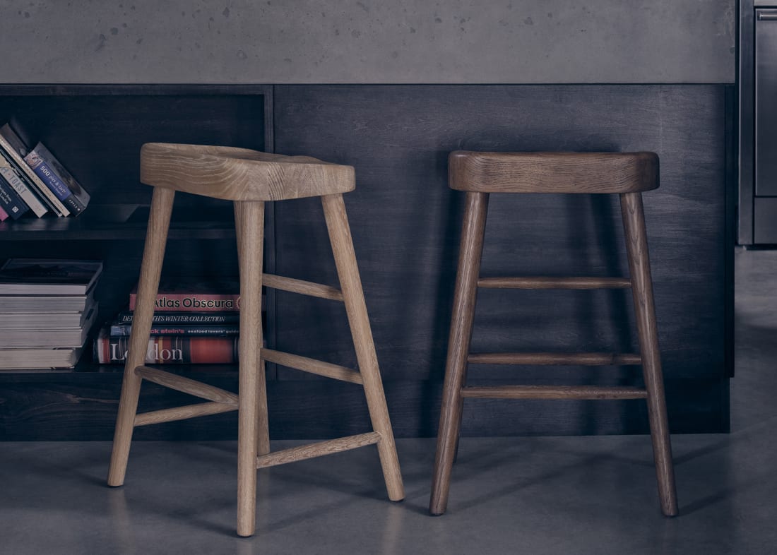 Bumble Kitchen Stool in Dark Oak