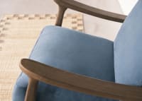 Squishbag Accent Chair in Dark Oak in Hosepipe Teal Cotton