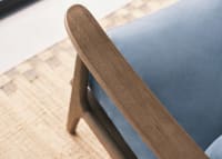 Squishbag Accent Chair in Dark Oak in Hosepipe Teal Cotton