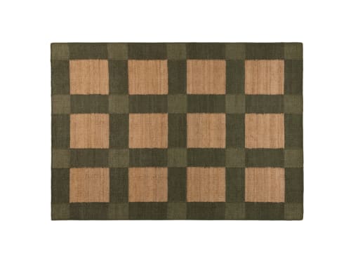 Hatchy Jute Rug - 140cm x 200cm - Waxed Jacket - Green