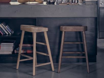 Bumble Kitchen Stool in Dark Oak