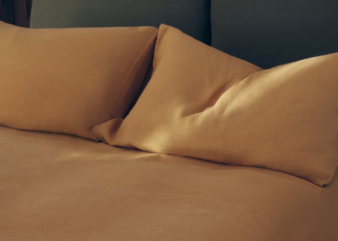 Lazy Linen Set of 2 Pillowcases - Standard - Butterscotch