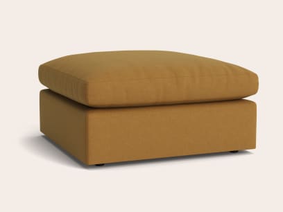 Cuddlemuffin Footstool in Treacle Tart Yellow Linen