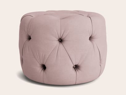 Gumdrop Footstool in Pressed Petals Pink Twill
