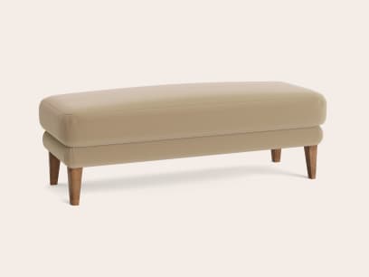 Scrumpton Ottoman Bench in Tea Dunk Beige Velvet