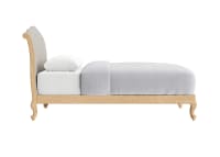 Coco Bed in Natural Linen - Double - Whitewashed Oak