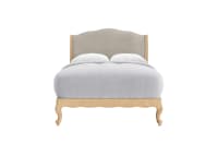 Coco Bed in Natural Linen - Double - Whitewashed Oak